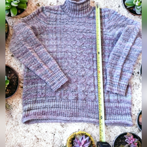 3/$40 Cleo Plum Cable Knit Sweater - Picture 6 of 9